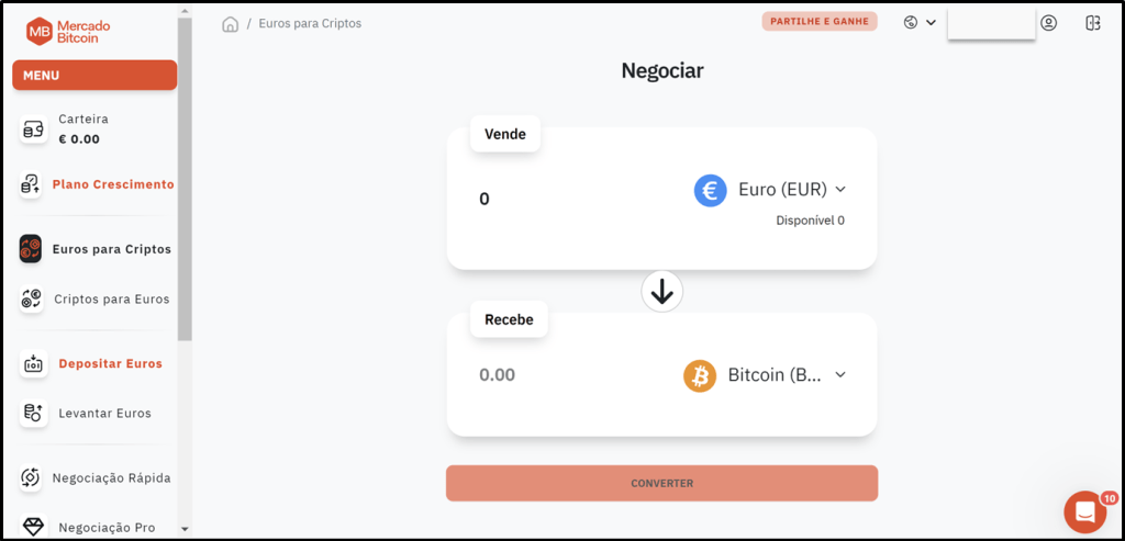 Converter Euros para Criptomoedas com o Mercado Bitcoin